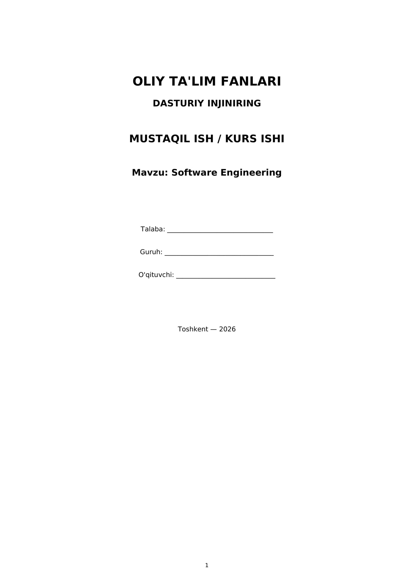 Software Engineering