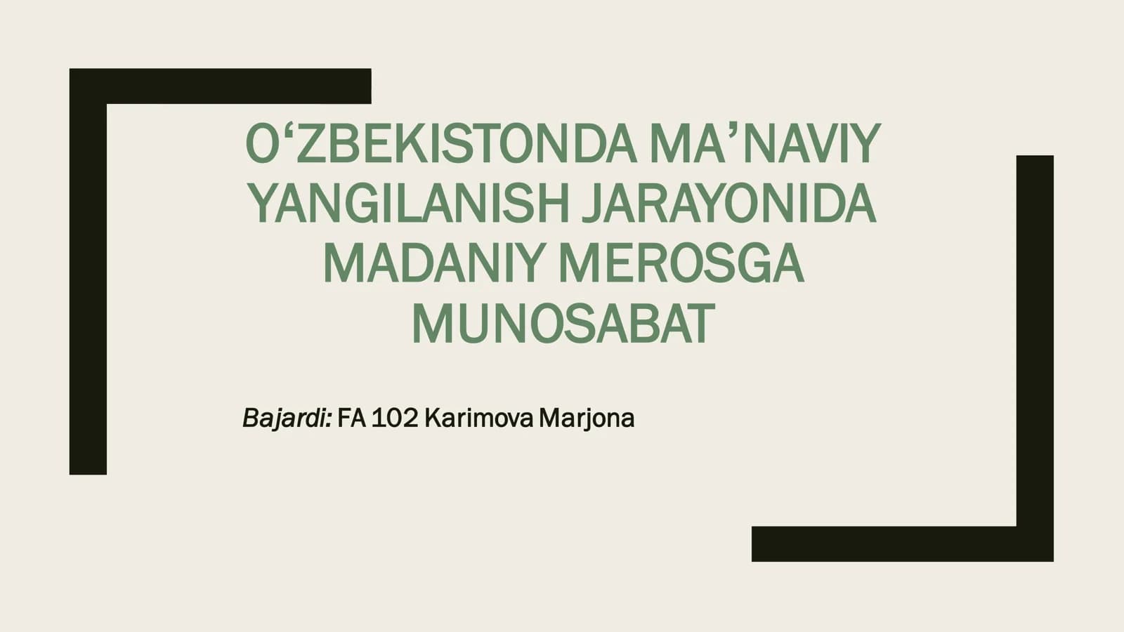 Oʻzbekistonda maʼnaviy yangilanish