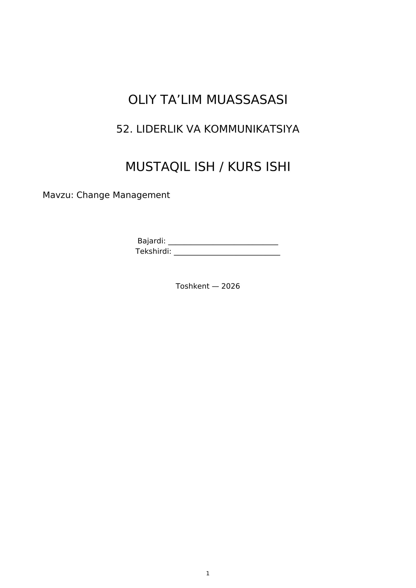 Change Management