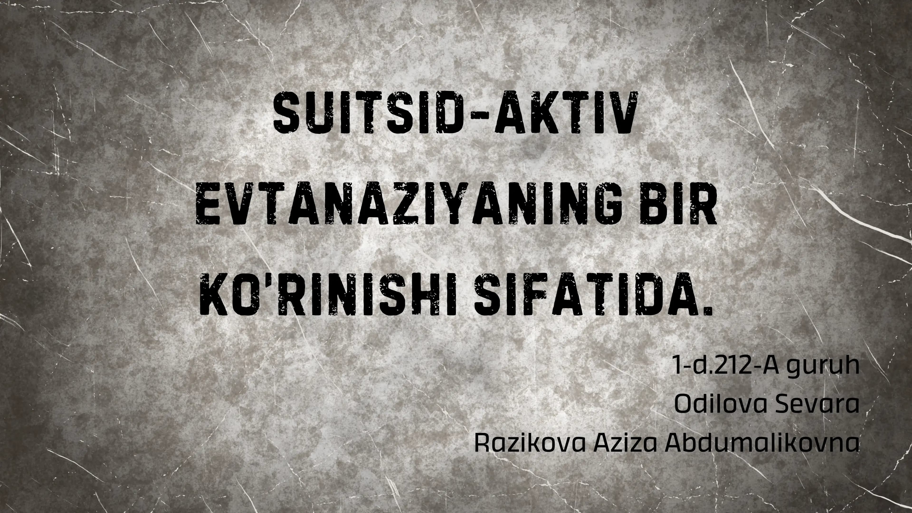 Suitsid-aktiv evtanaziyaning bir koʻrinishi sifatida