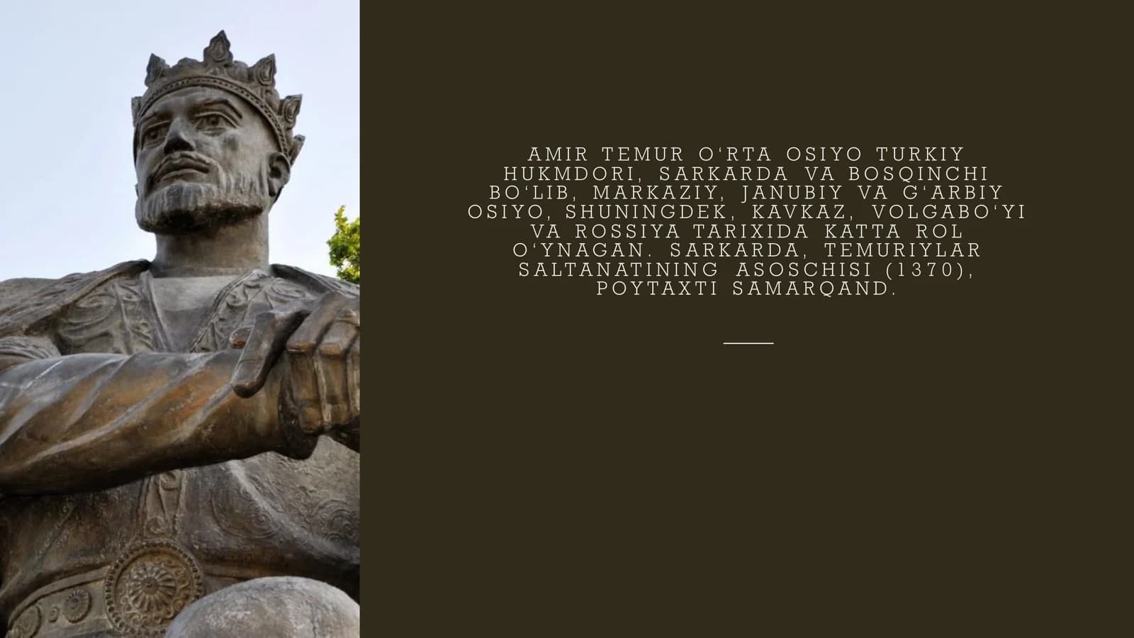 AMIR TEMUR VA TEMURIYLAR DAVRIGA OID TARIXIY, BADIIY ASARLAR BILAN TANISHISH