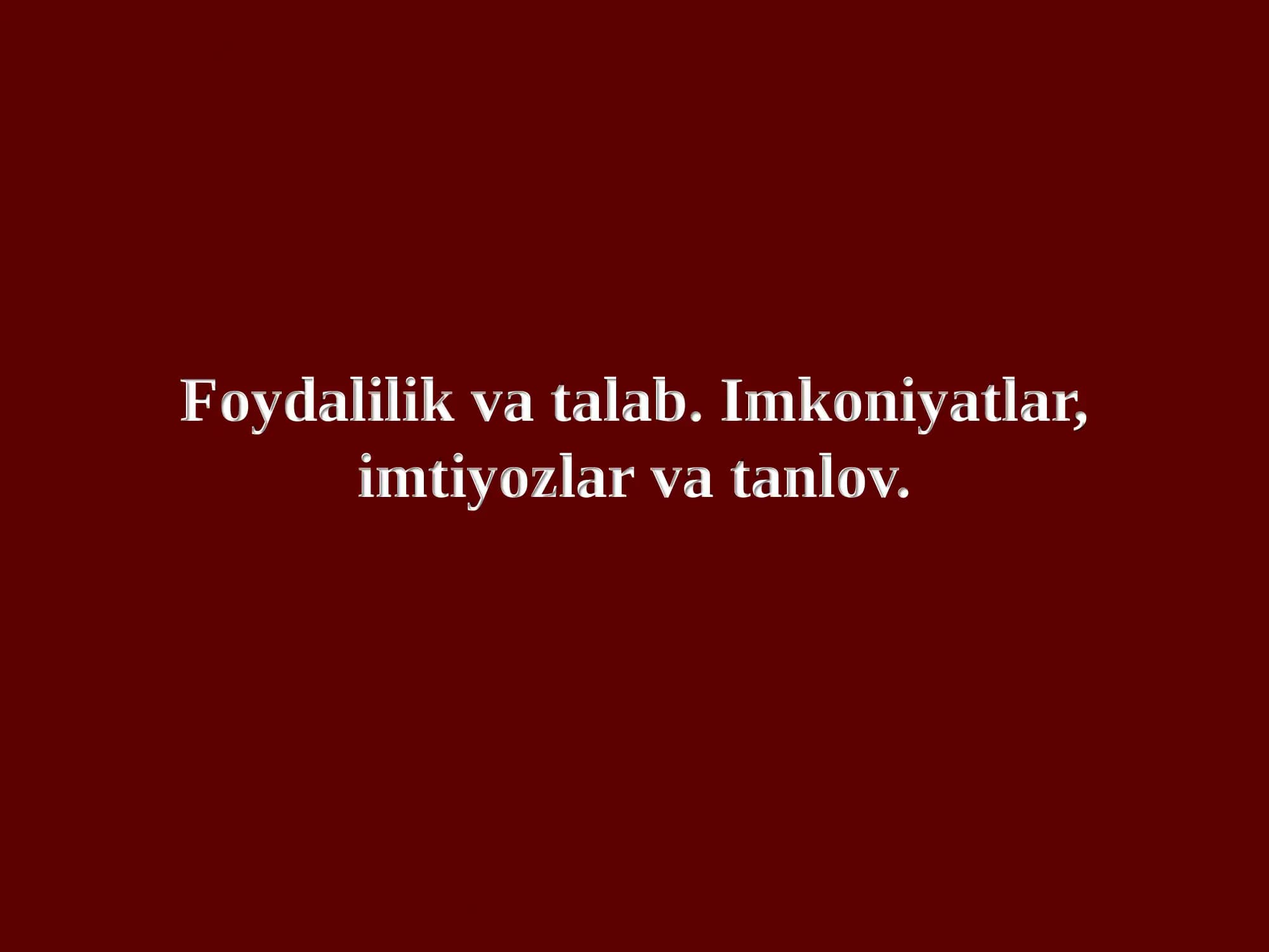 Foydalilik va talab
