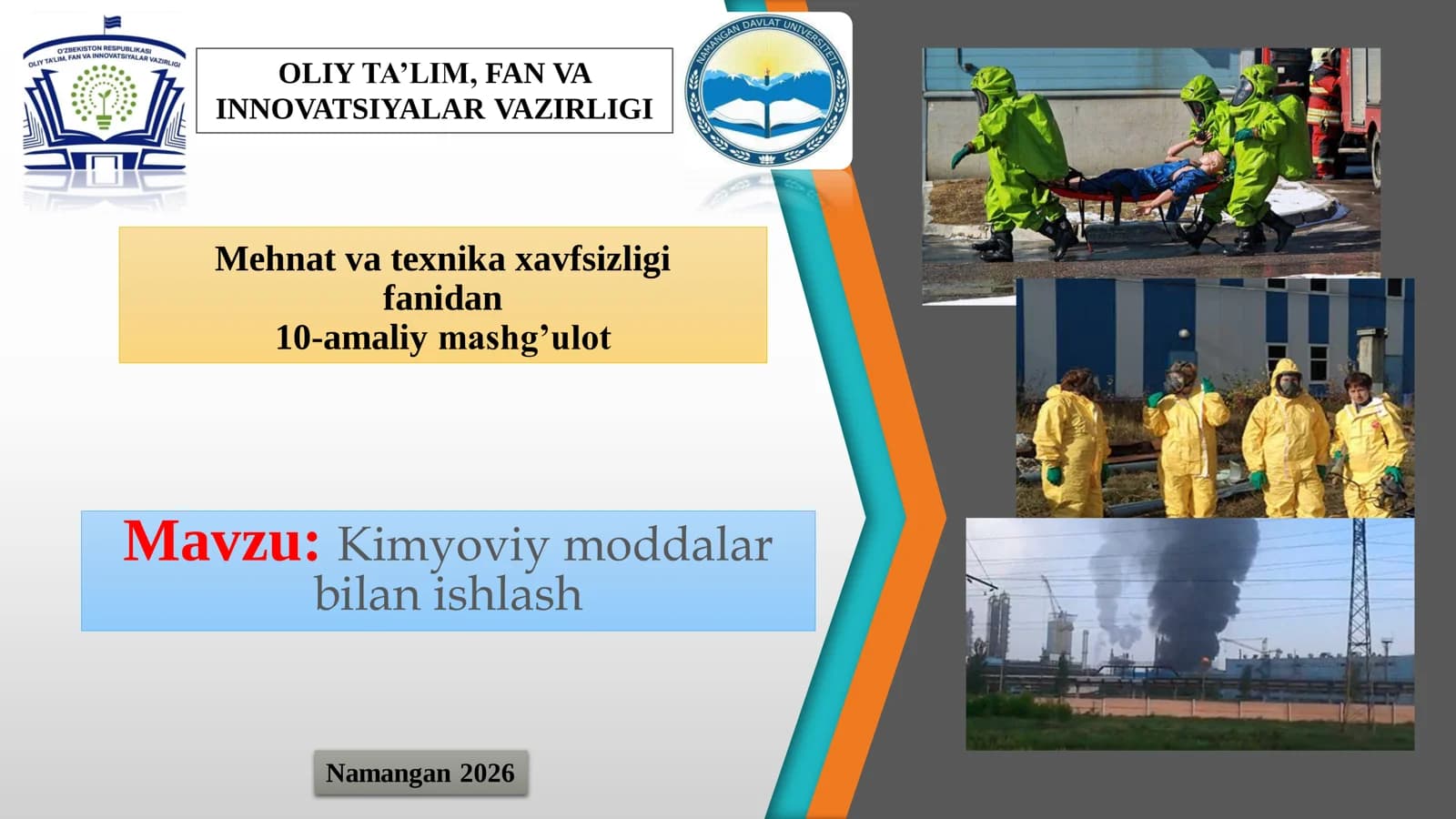 Kimyoviy moddalar bilan ishlash