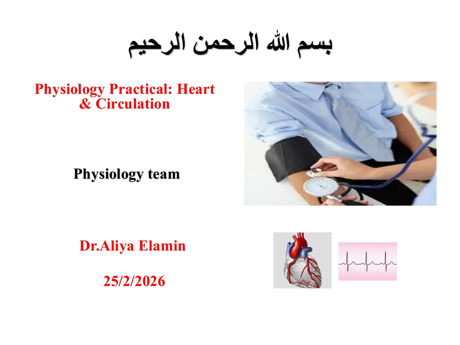 Physiology Practical: Heart & Circulation