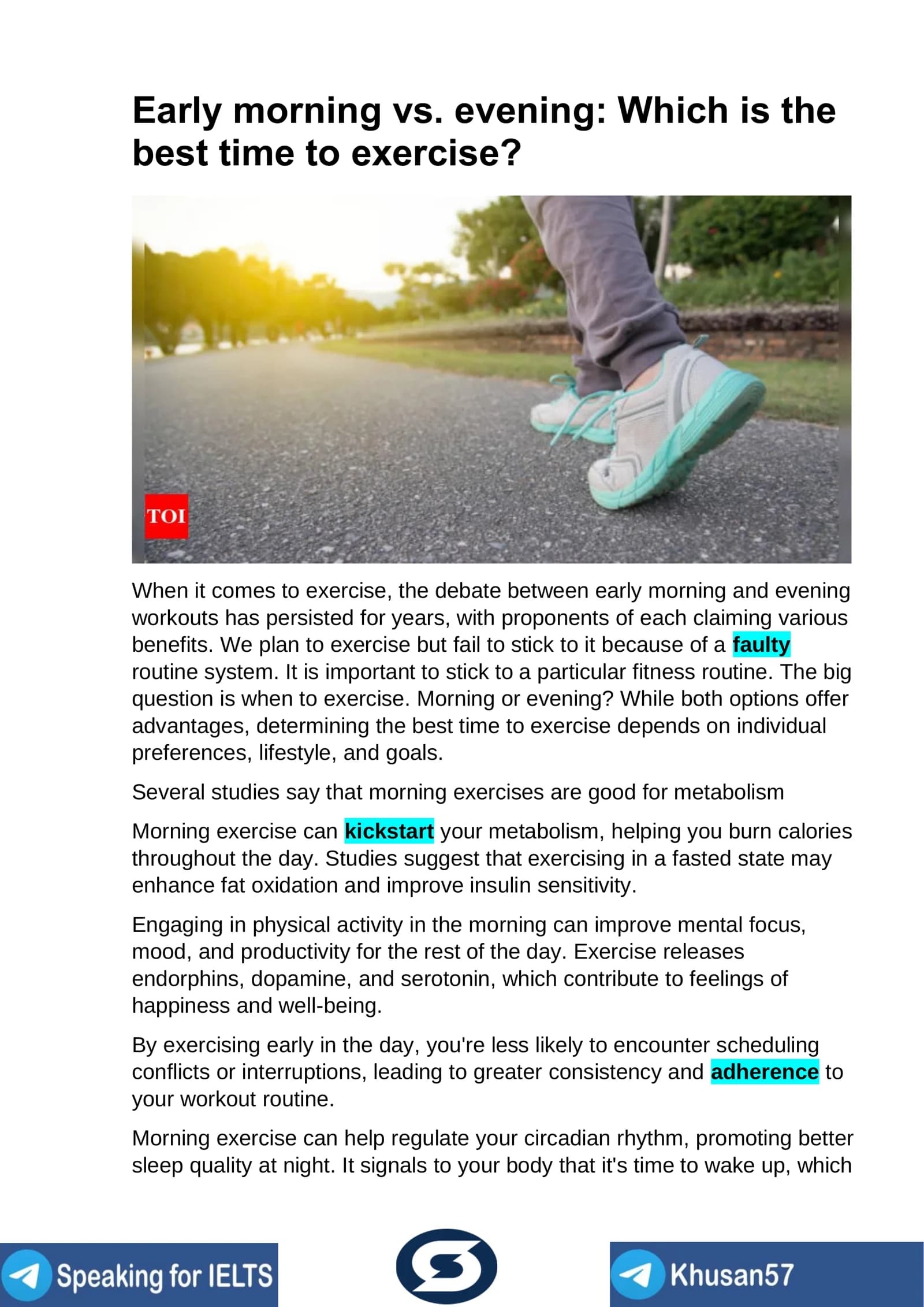 Early morning vs. evening: Which is the best time to exercise?