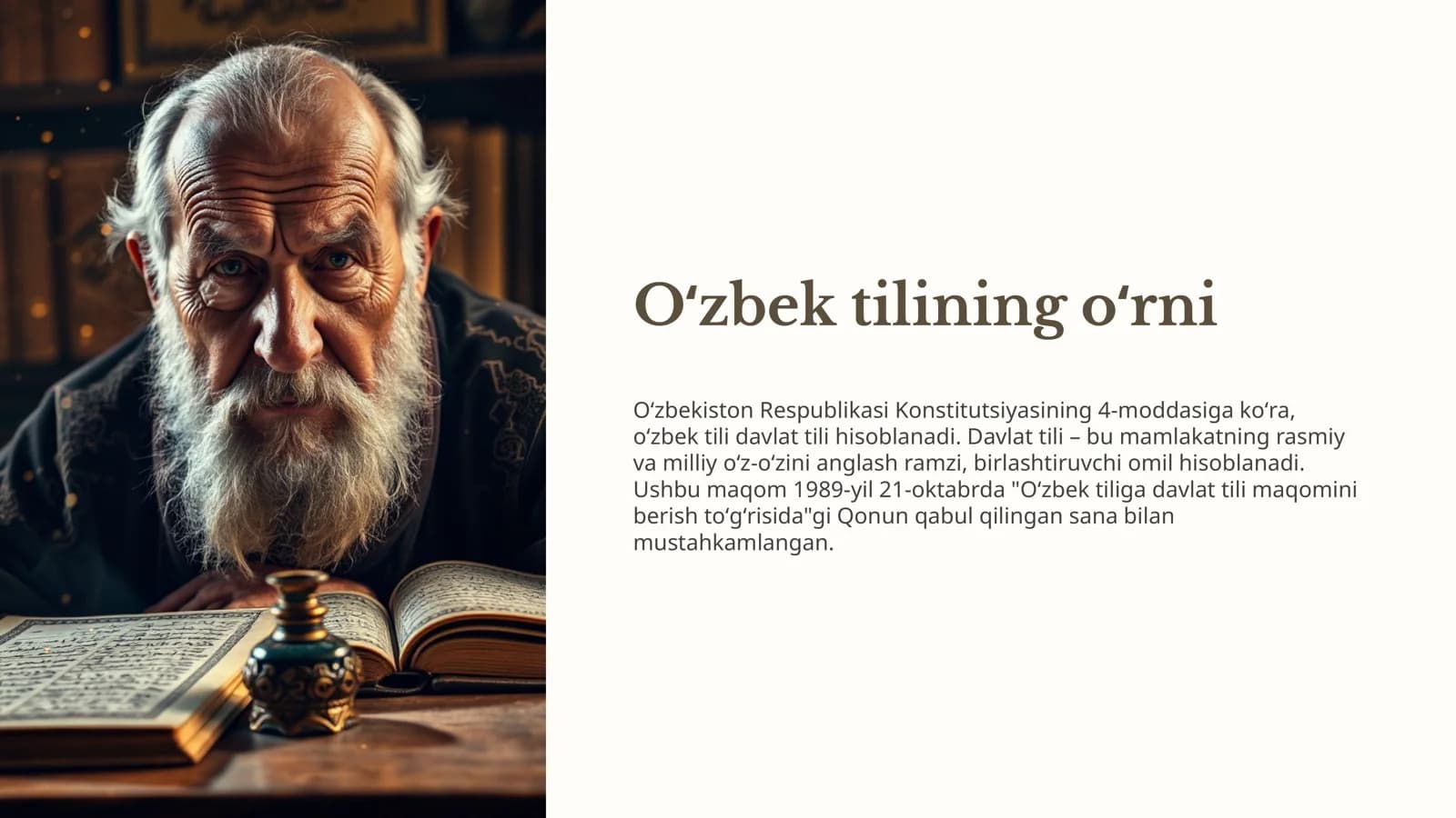 O'zbek tilining o'rni