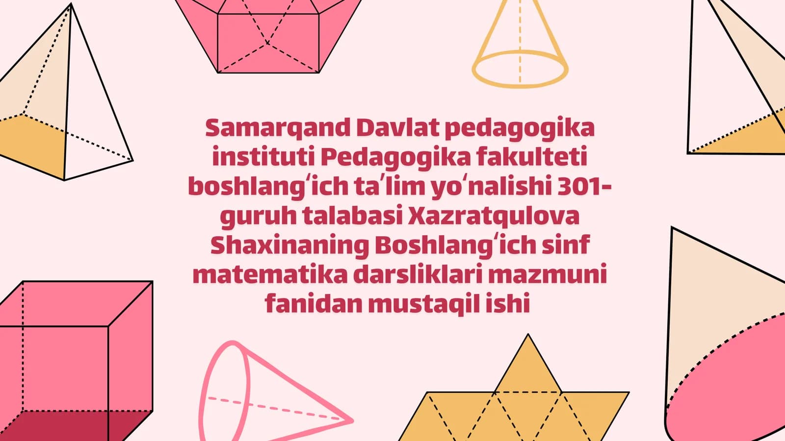 Boshlangʻich sinf matematika dasturining choraklar boʻyicha joylashuvi