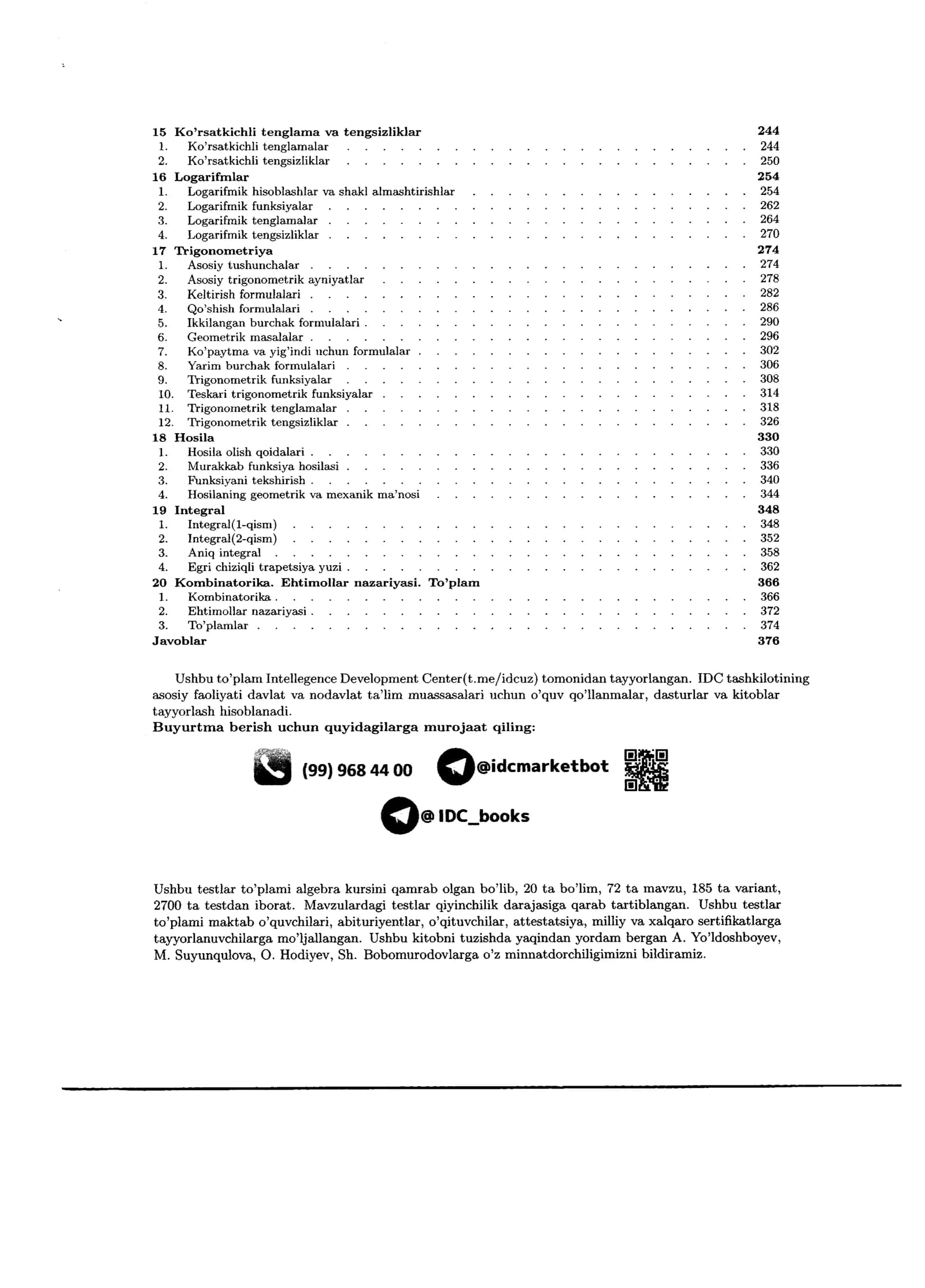 Matematika Mavzulashtirilgan