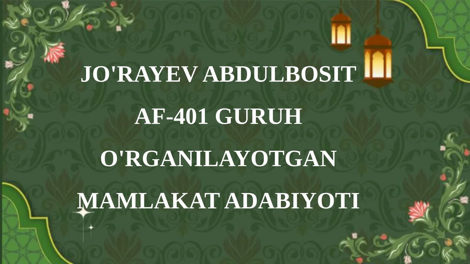 ARAB QASIDALARINING AN’ANAVIY TARKIBI