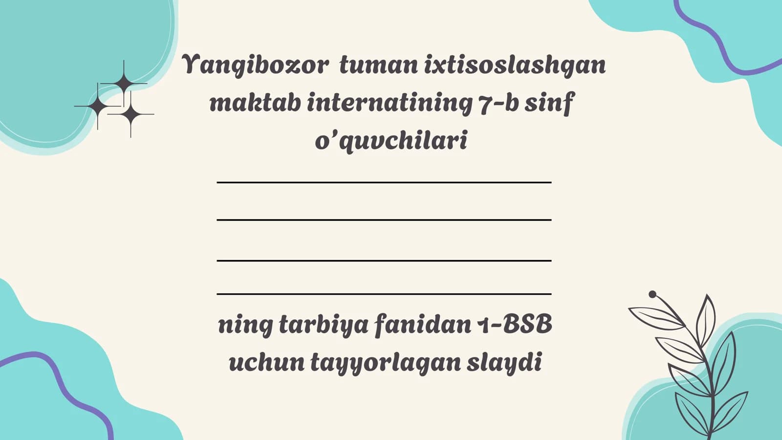 Ta’lim, sport va madaniyat