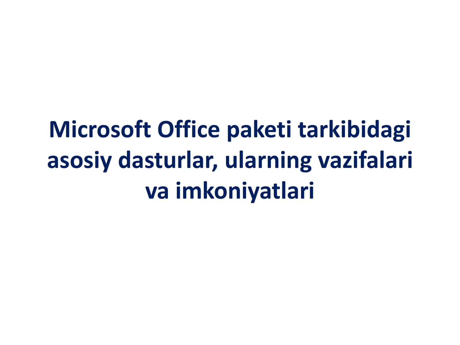 Microsoft Office paketi tarkibidagi