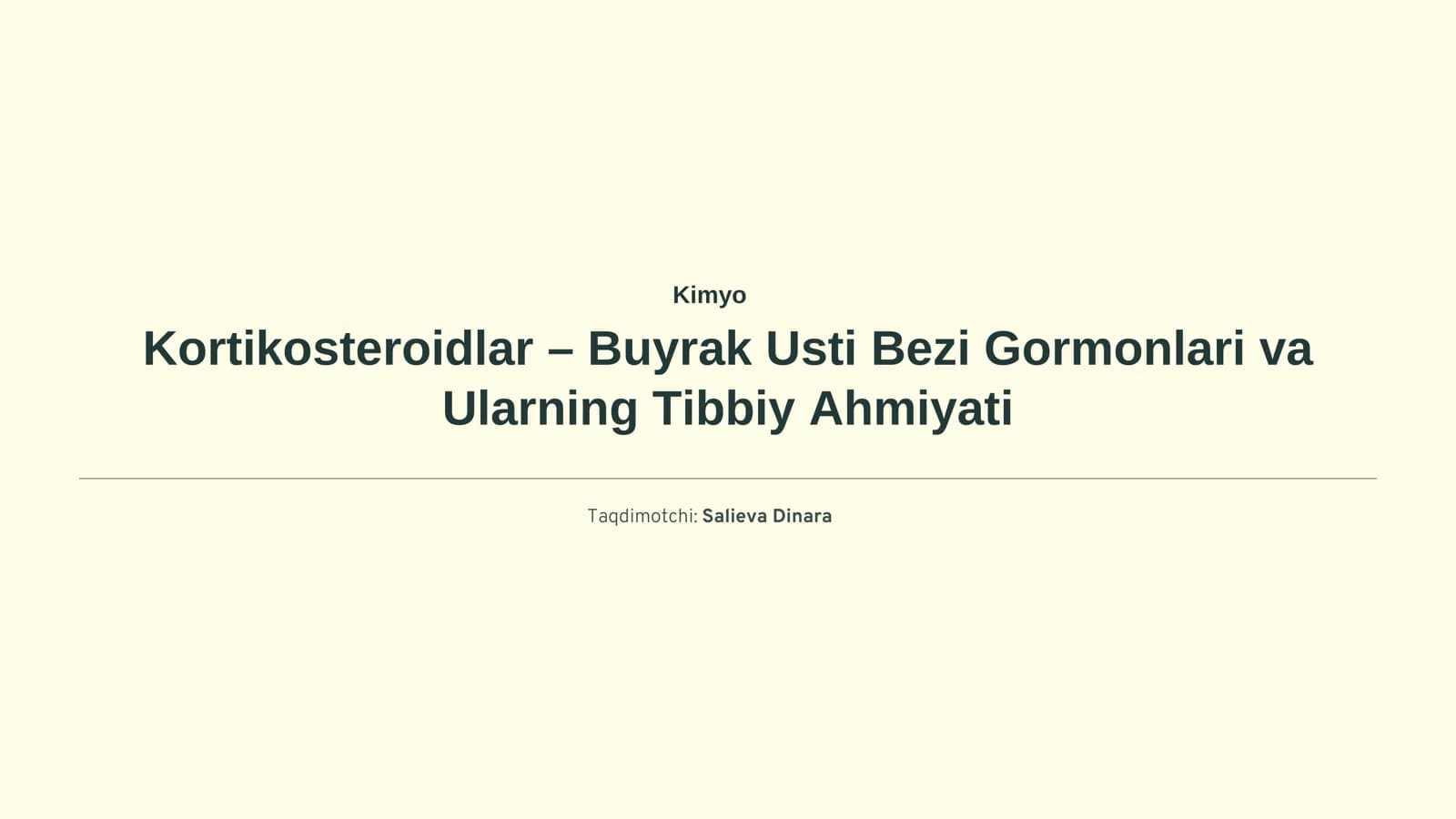 Kortikosteroidlar – Buyrak Usti Bezi Gormonlari va Ularning Tibbiy Ahmiyati