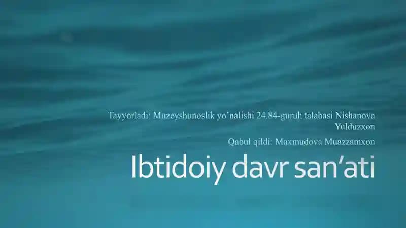 Ibtidoiy davr san'ati