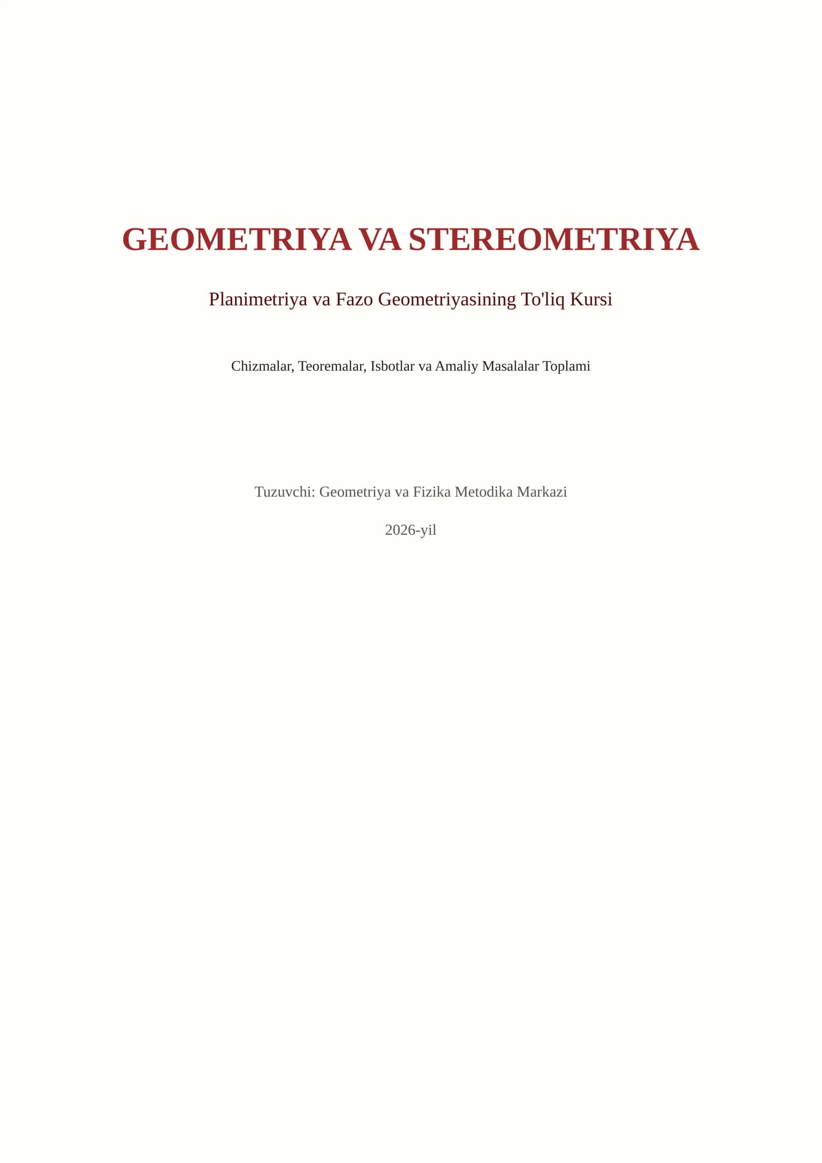 Geometriya va Stereometriya