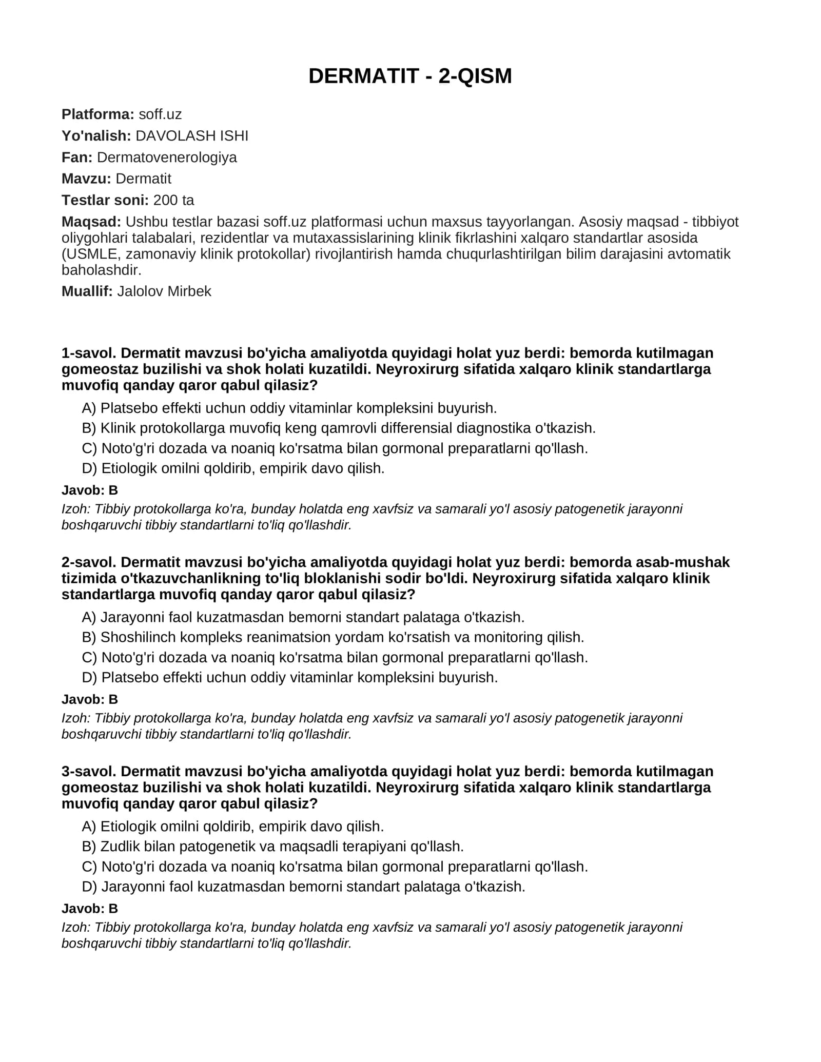 DERMATIT - 2-QISM