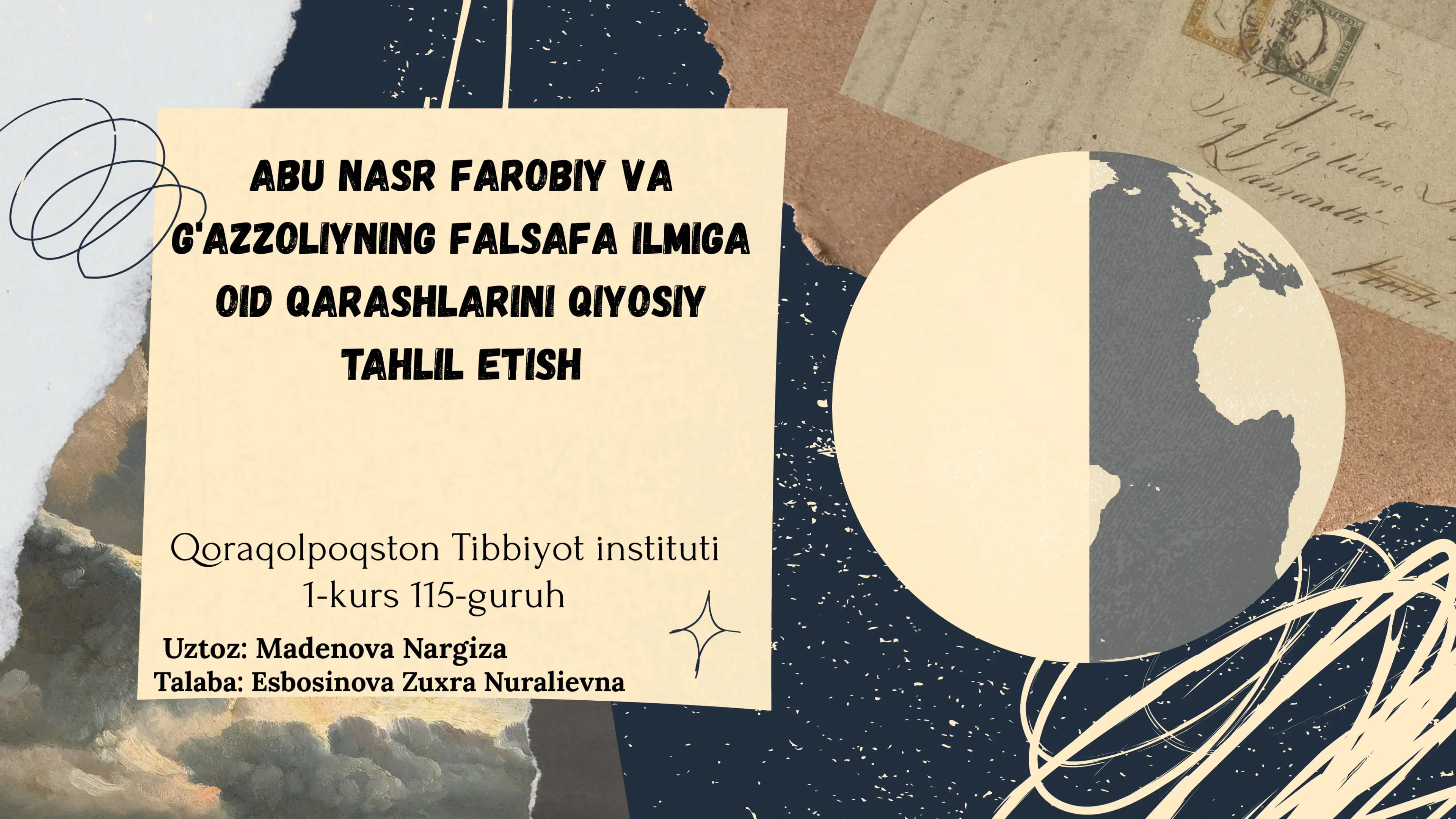 Abu Nasr Farobiy va G'azzoliyning falsafa ilmiga oid qarashlarini qiyosiy tahlil etish