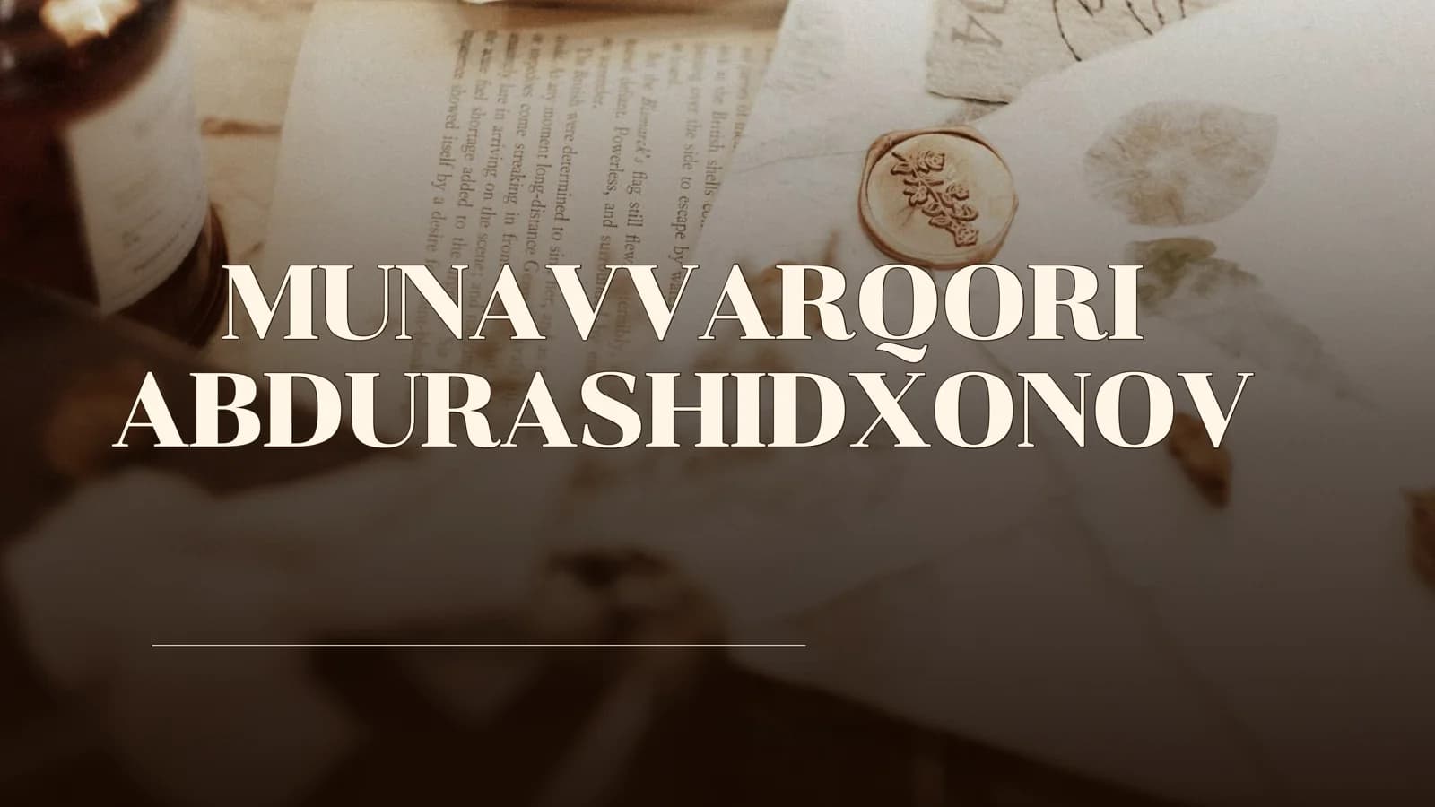 Munavvarqori Abdurashidxonov hayoti va ijodi.