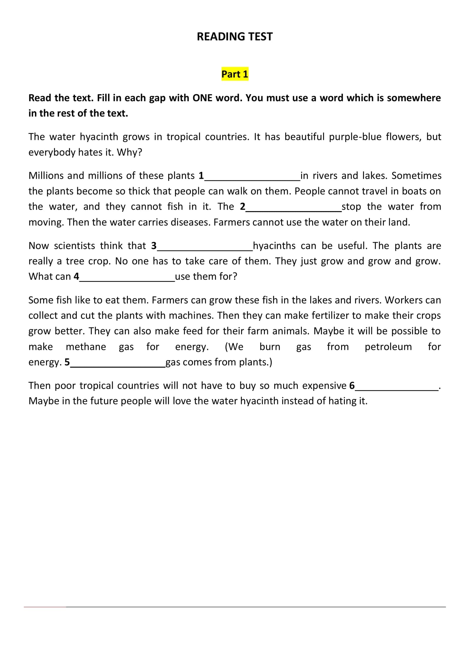 READING TEST