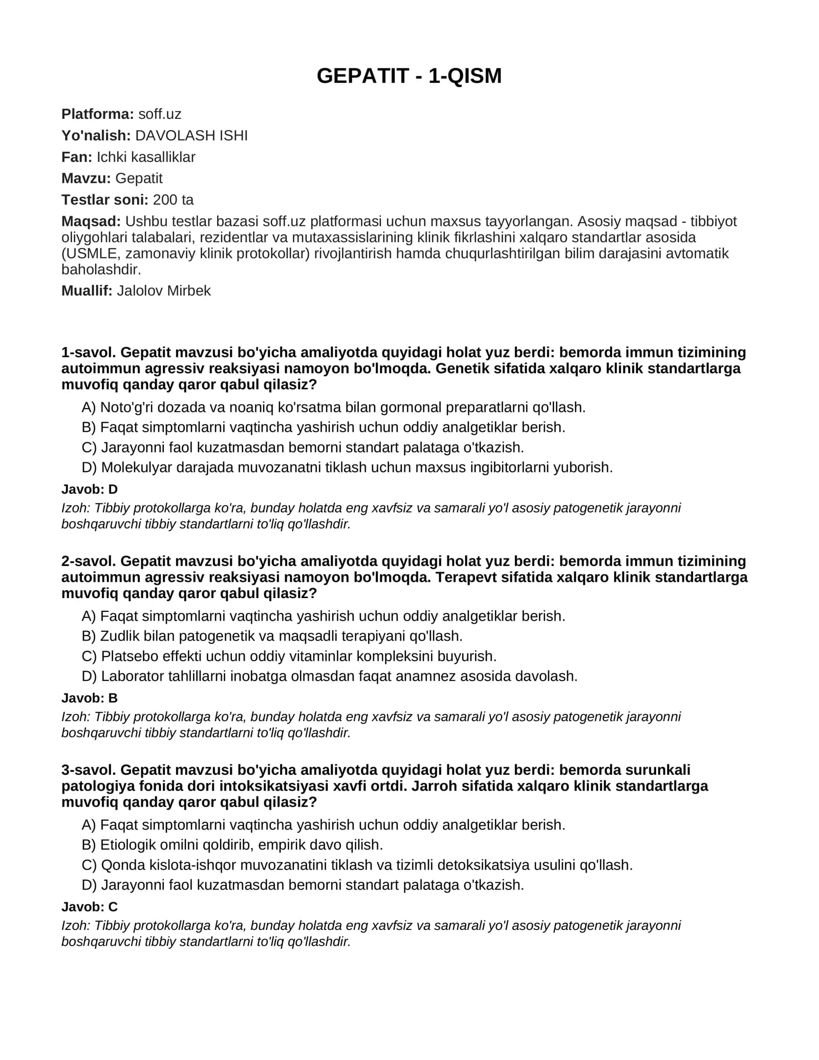 GEPATIT - 1-QISM