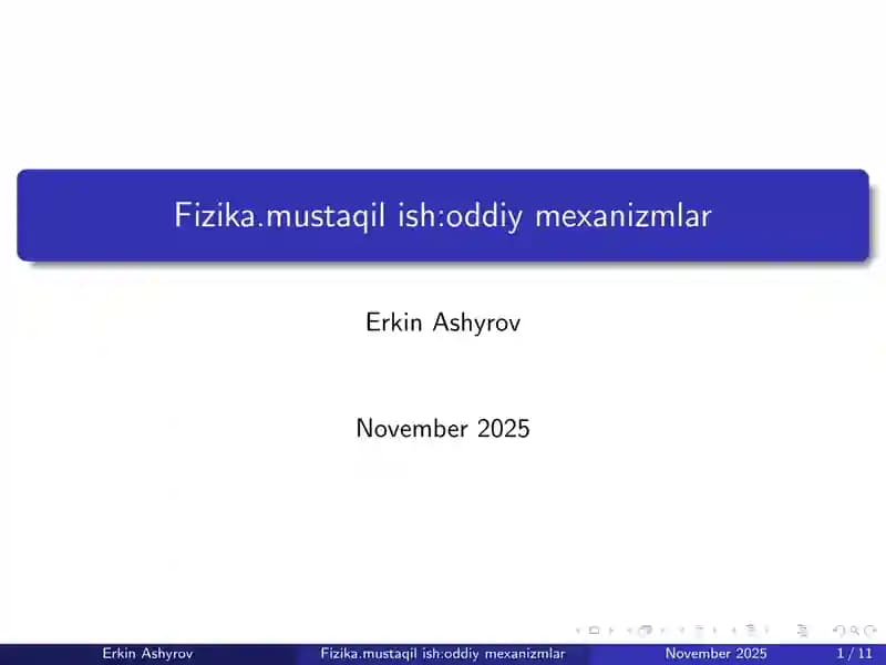 oddiy mexanizmlar