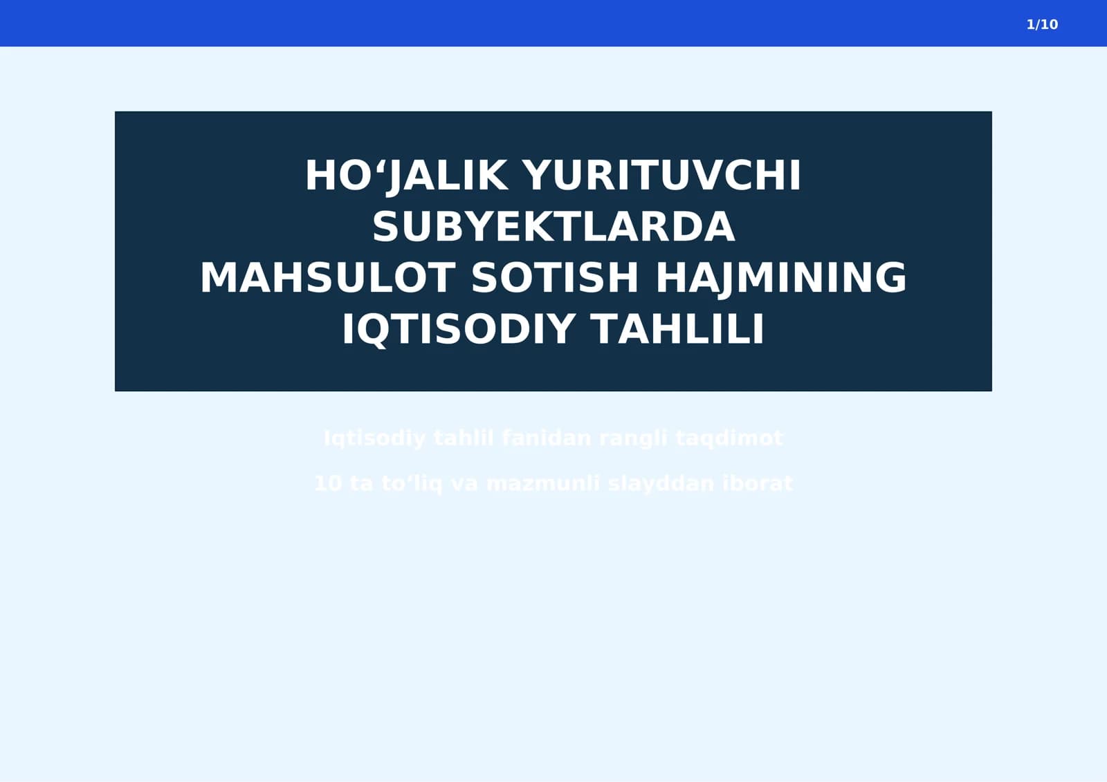 HO‘JALIK YURITUVCHI