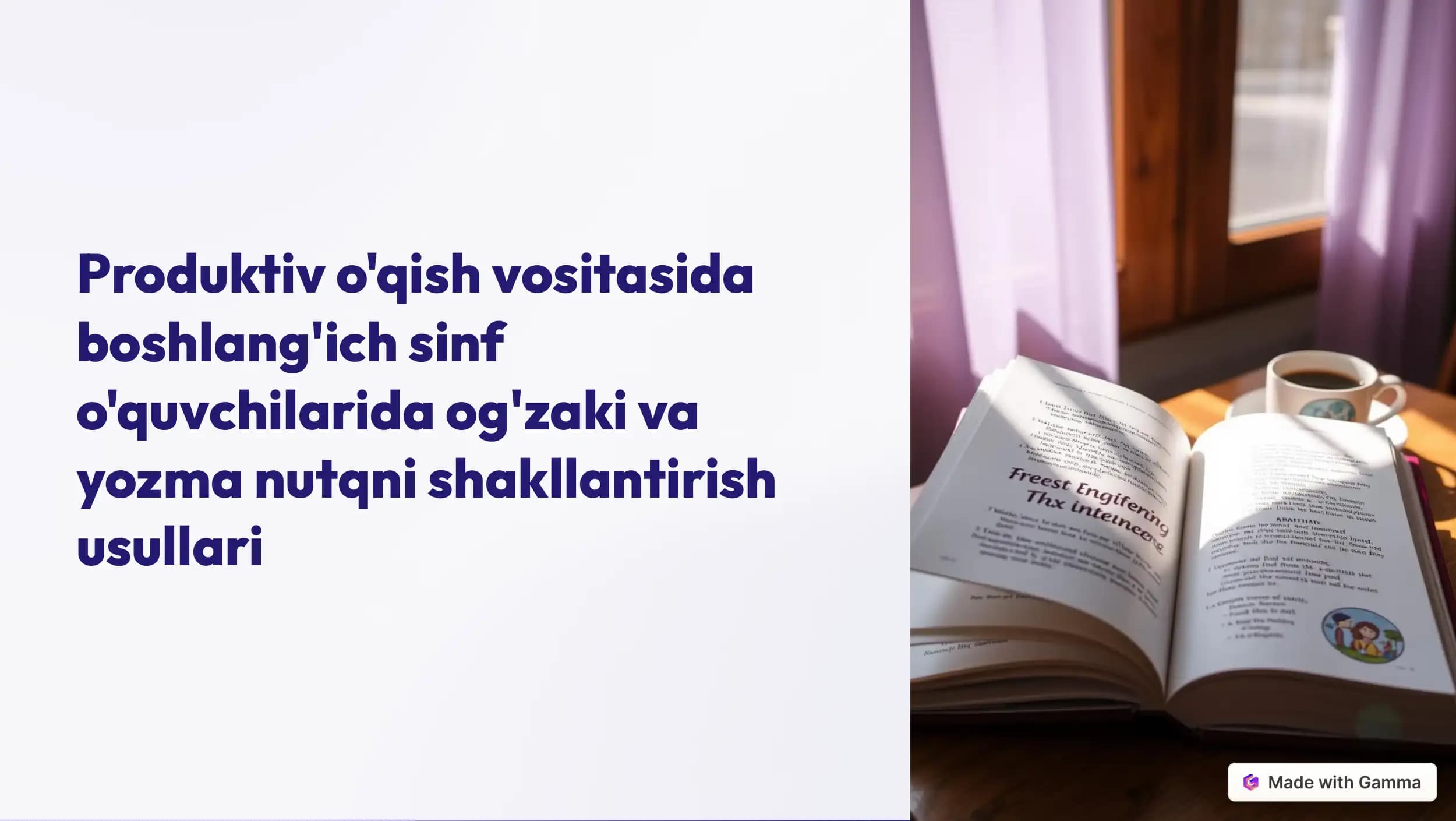 Produktiv o'qish vositasida