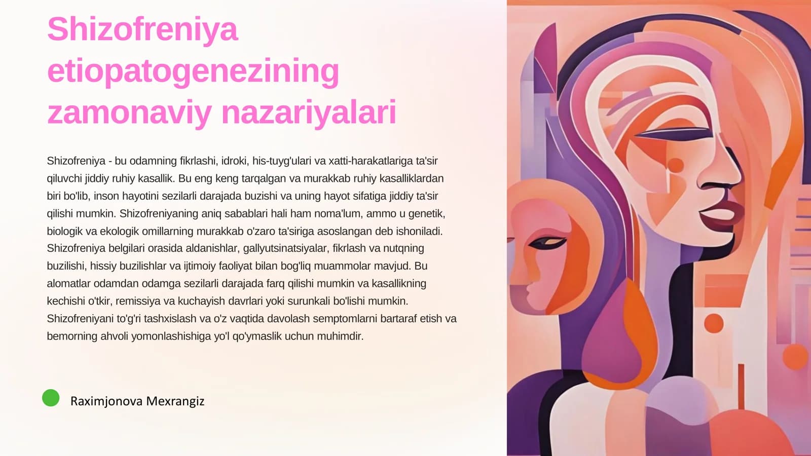 Shizofreniya etiopatogenezining zamonaviy nazariyalari