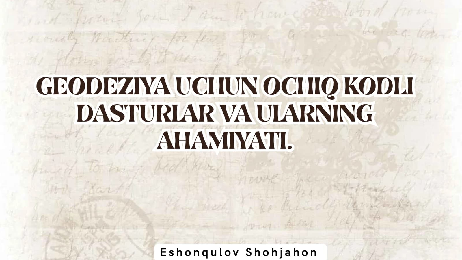 Ochiq kodli geodezik dasturlar
