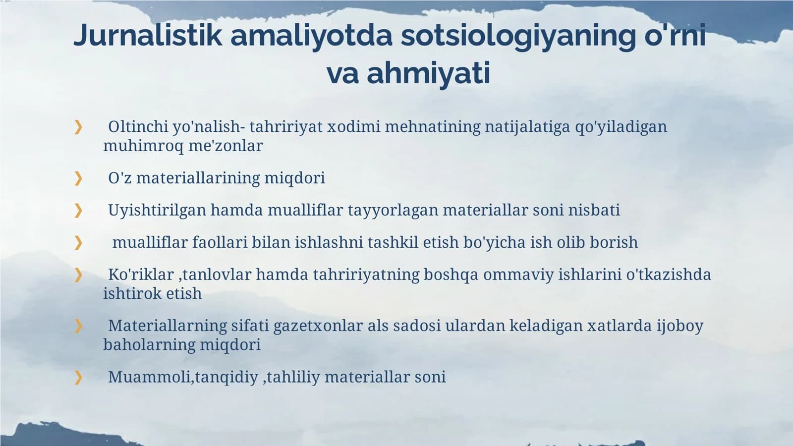 Jurnalistik amaliyotda sotsiologiyaning o'rni va ahmiyati
