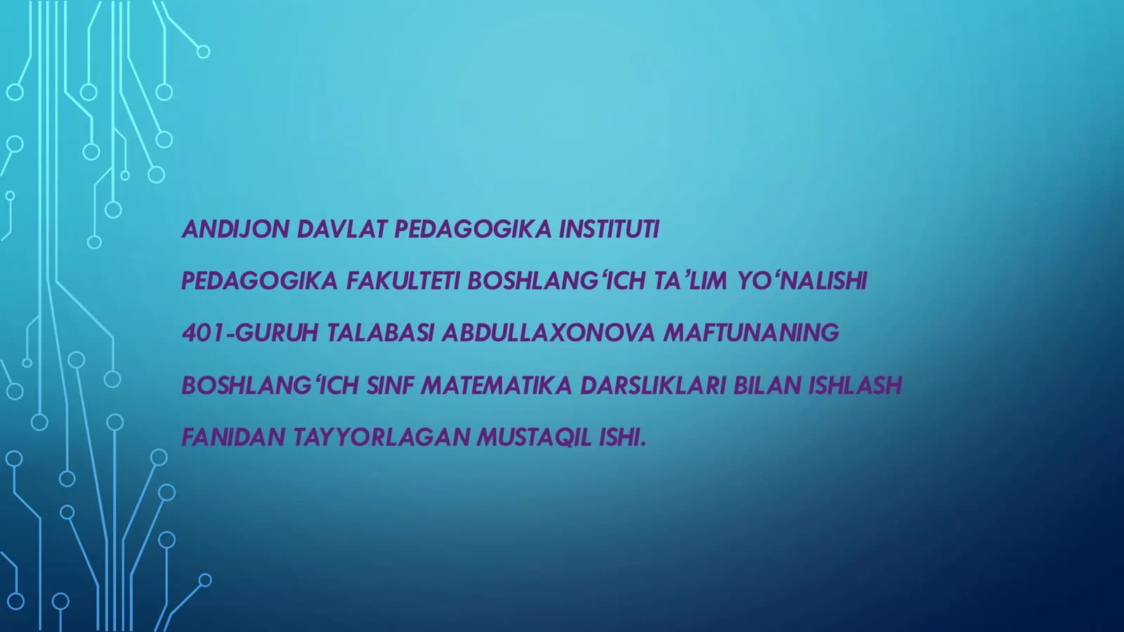 Boshlangʻich sinf matematika darsliklari