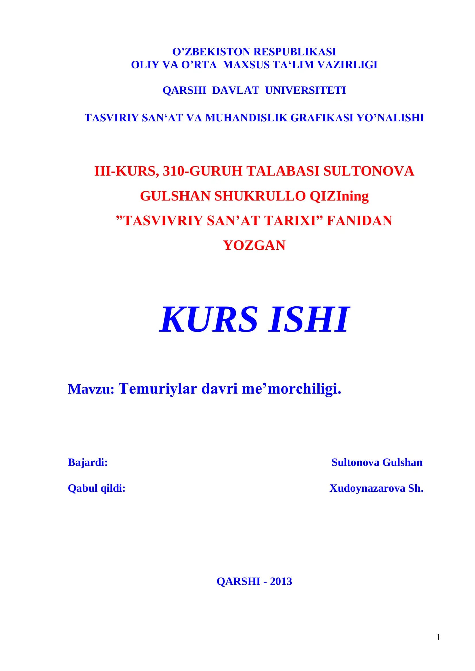 Temuriylar davri me’morchiligi