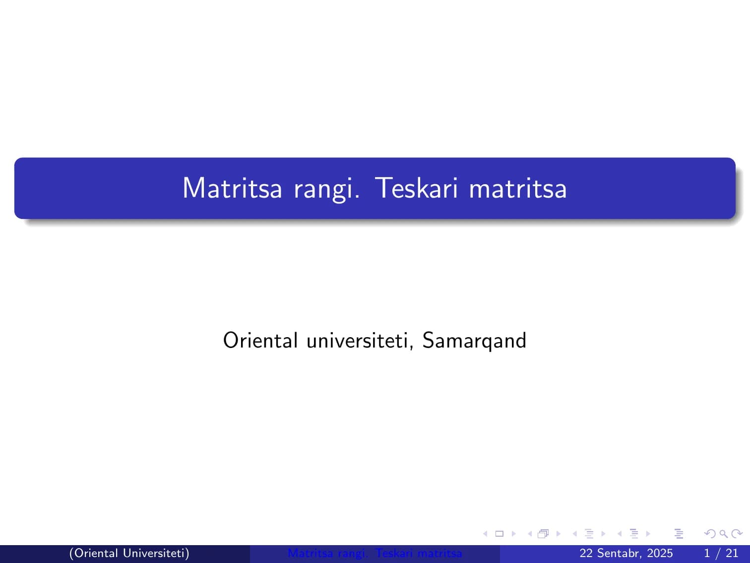 Matritsa rangi. Teskari matritsa
