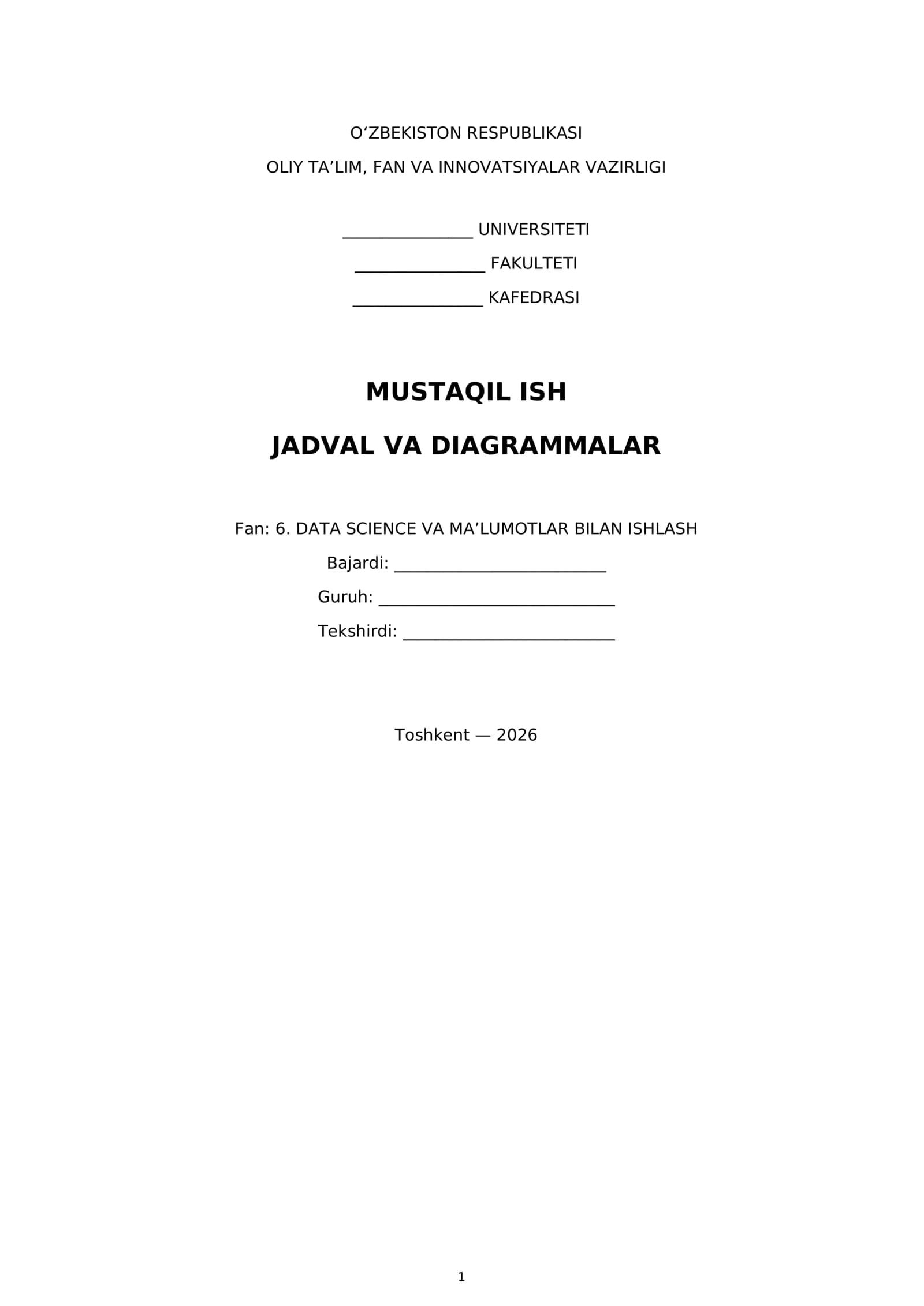 Jadval va diagrammalar