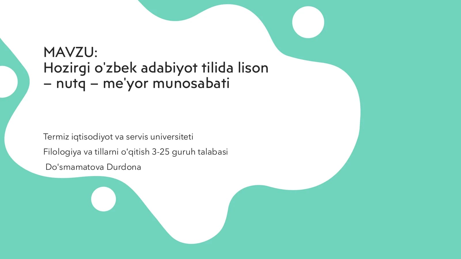 Hozirgi o'zbek adabiyot tilida lison 
– nutq – me'yor munosabati