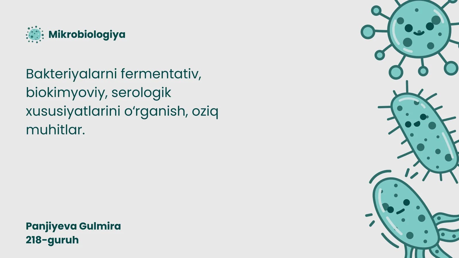 Bakteriyalarni fermentativ, biokimyoviy, serologik xususiyatlarini oʻrganish, oziq muhitlar