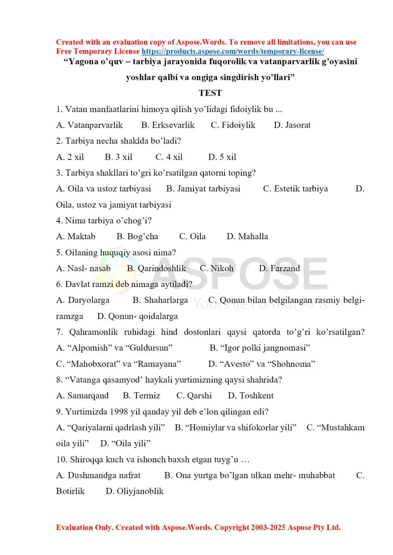 TEST pedagogika