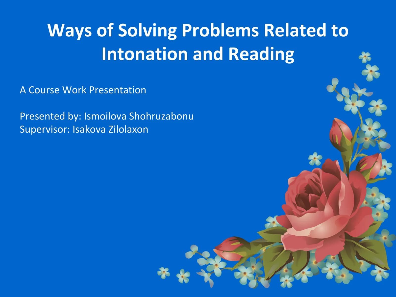 Intonation and Reading Speed in English Learning