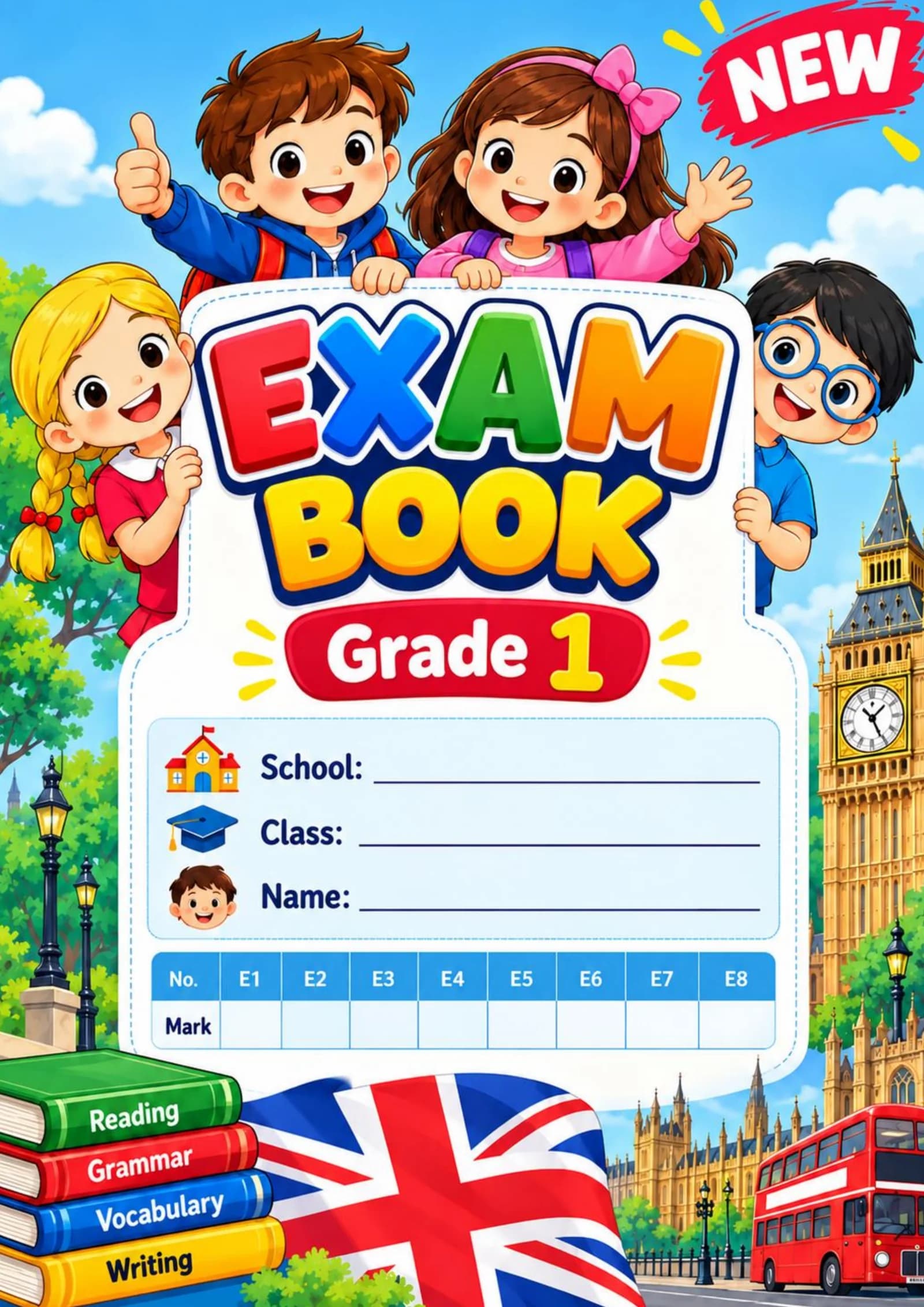 Exam book grade 1 1-sinflar uchun nazorat ishi daftari. Yangi.pdf