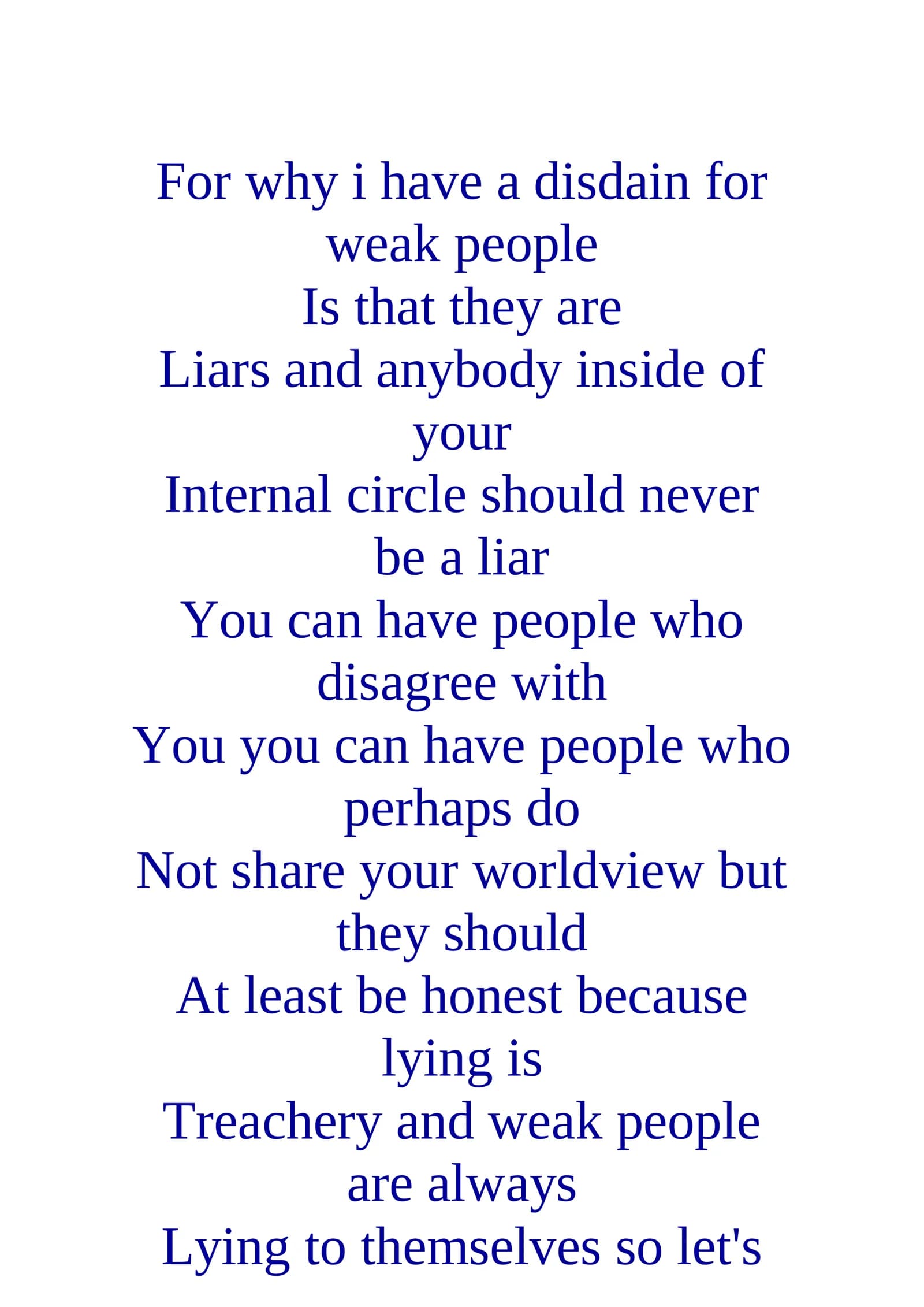 Dishonesty in Weakness