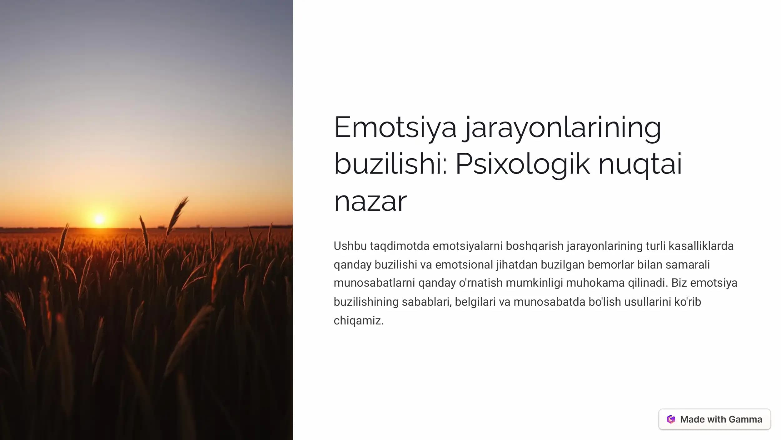 Emotsiya jarayonlarining buzilishi: Psixologik nuqtai nazar