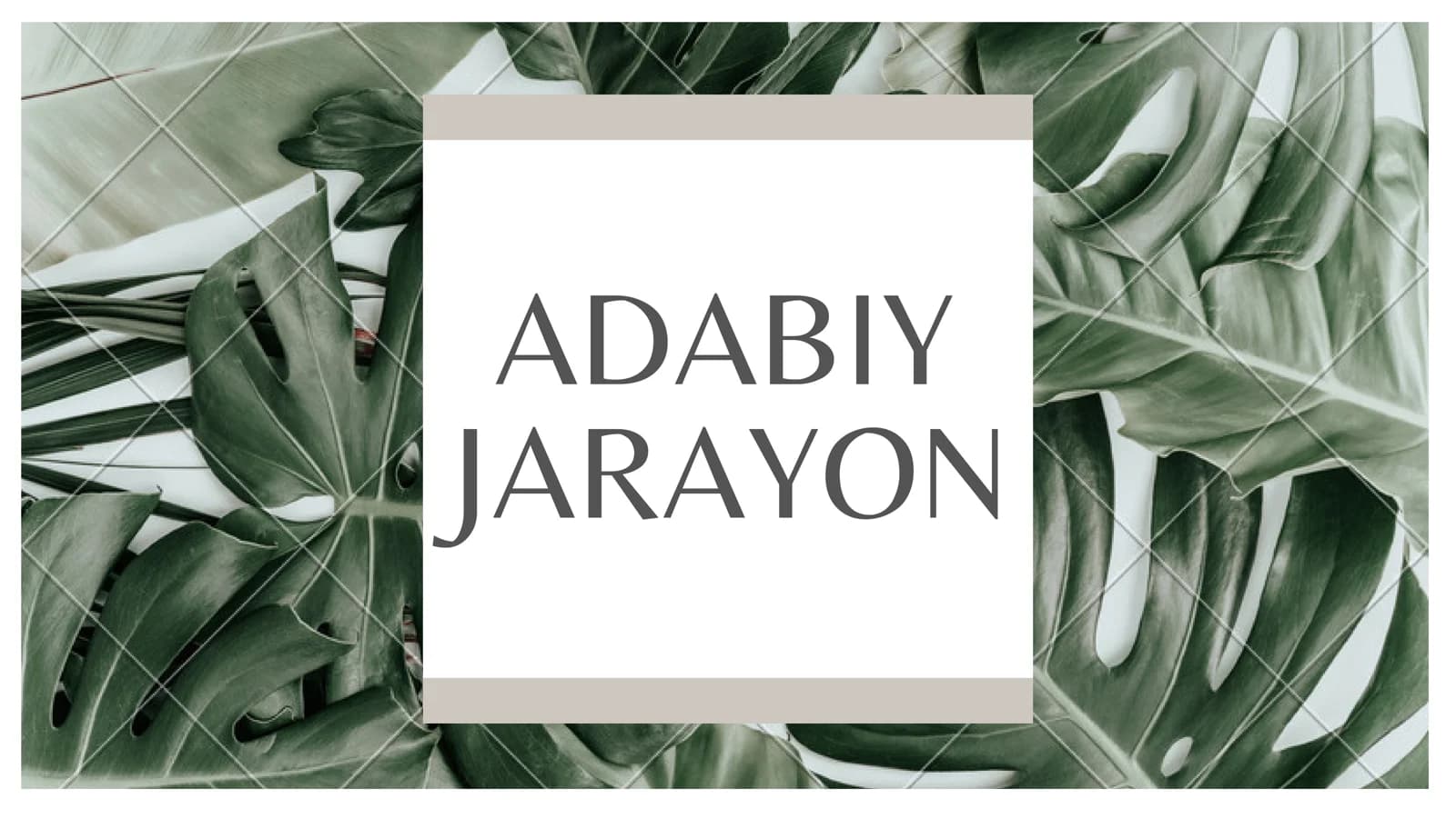 ADABIY JARAYON