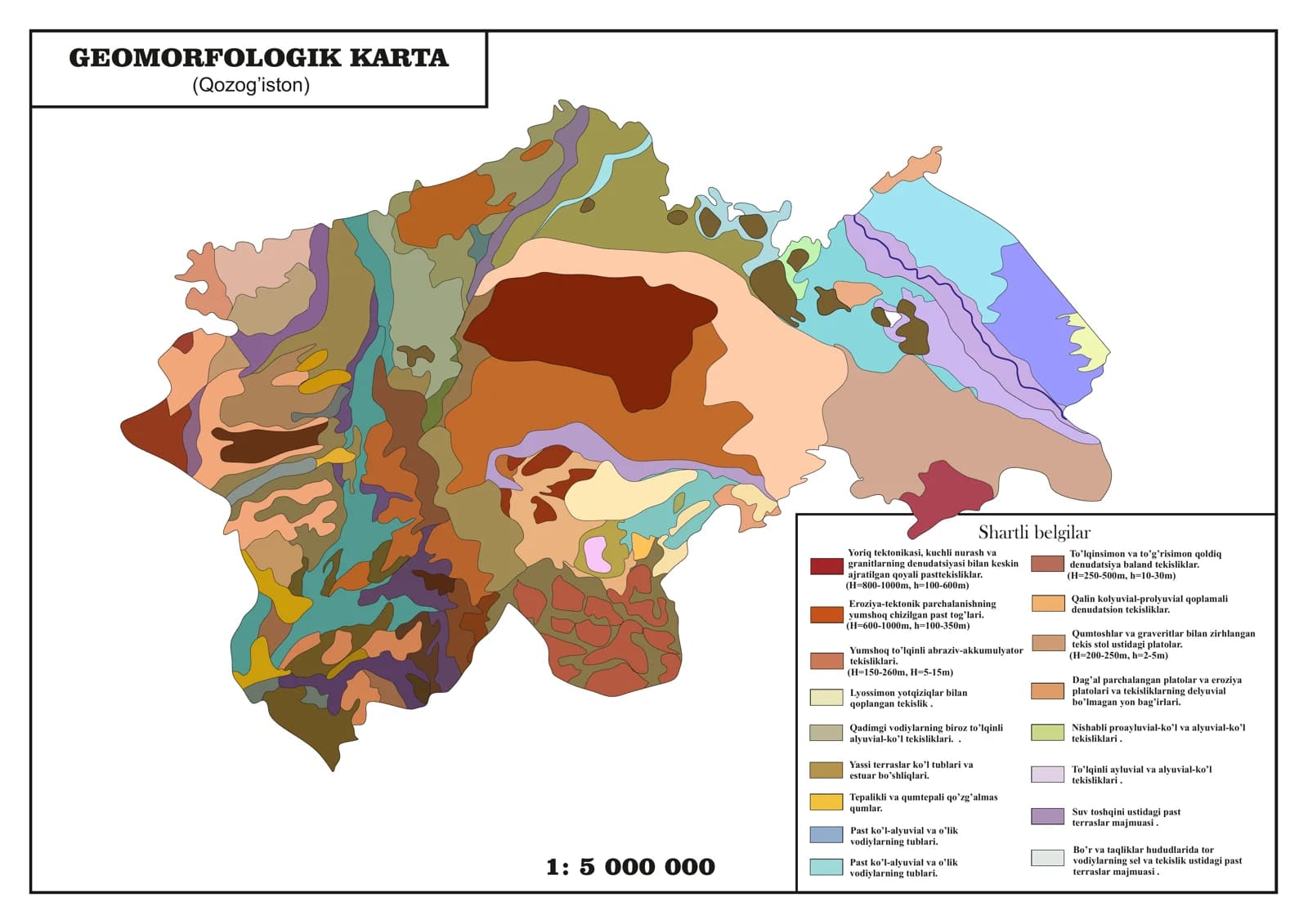 GEOMORFOLOGIK KARTA (Qozog’iston)