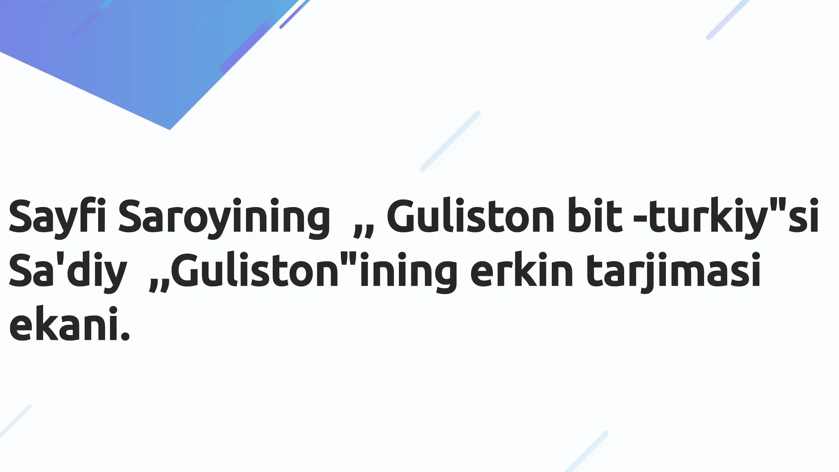 Guliston bit turkiy asari