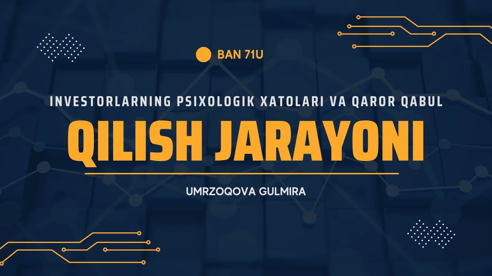 Investorlarning psixologik xatolari va qaror qabul