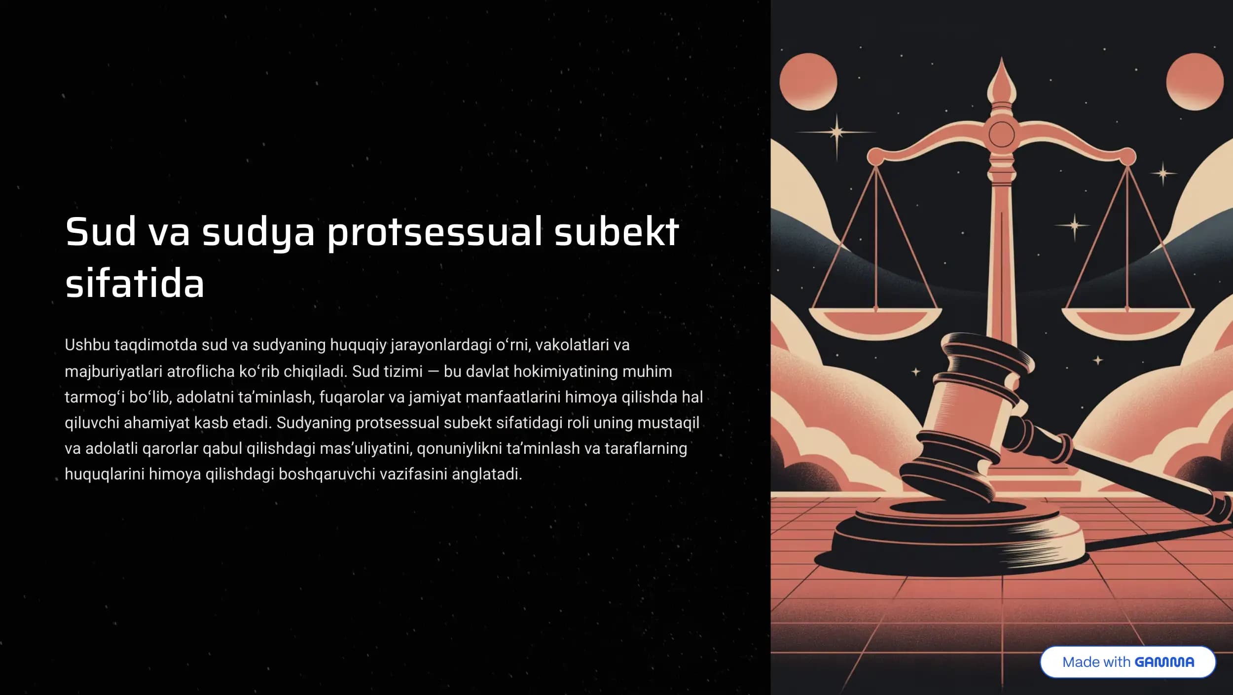 Sud va sudya protsessual subektlar