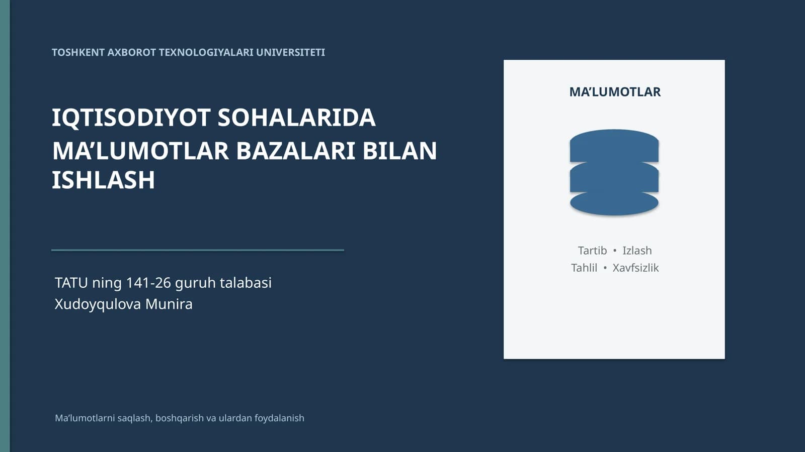 malumotlar bazalari