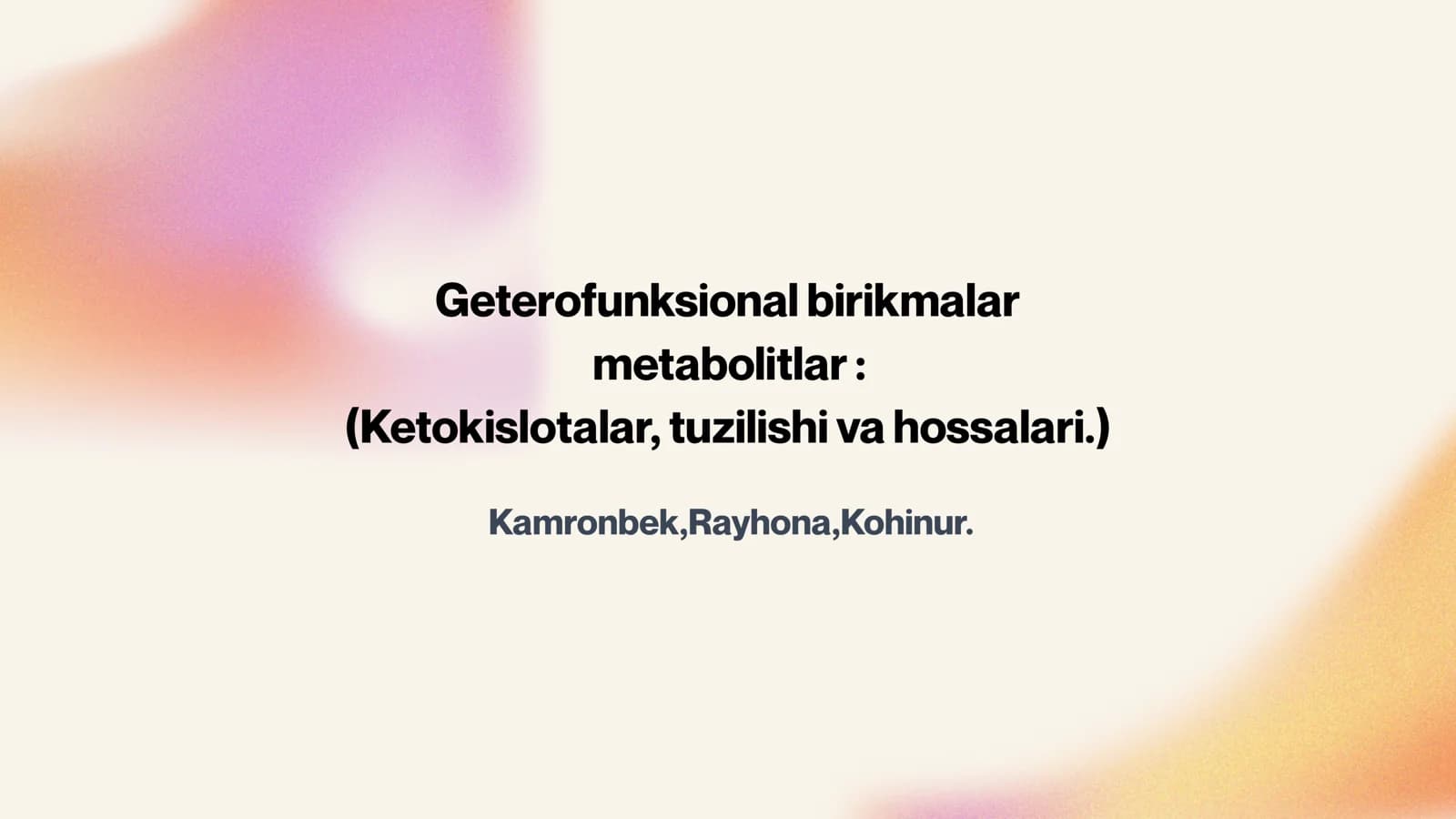 Geterofunksional birikmalar metabolitlari