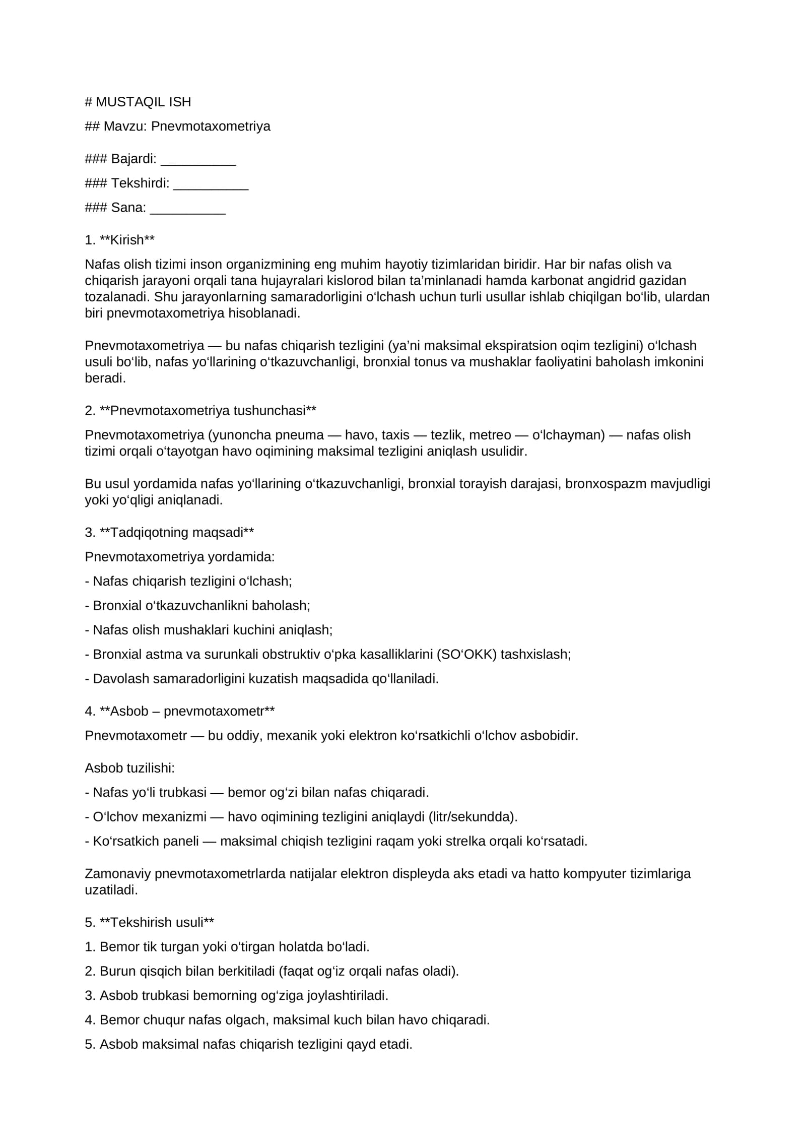 Pnevmotaxometriya