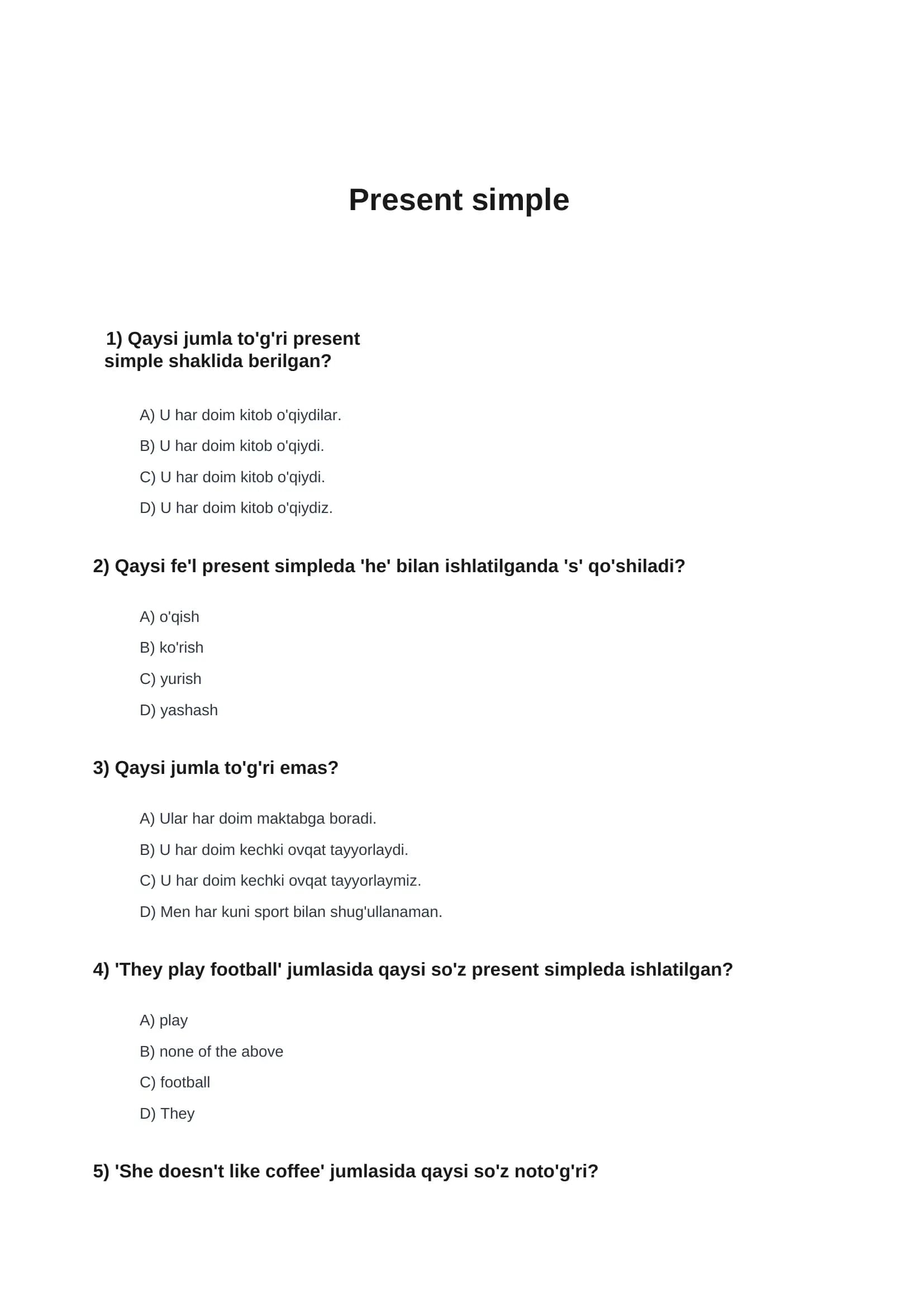 Present simple