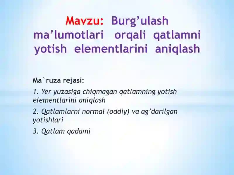 Burg’ulash ma’lumotlari